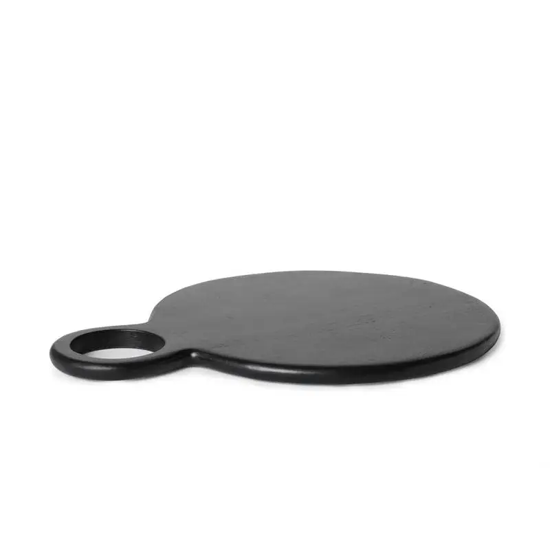 

Midnight Mango Wood Round Cheeseboard - 15x11 Inch Handmade Serving Platter for Cheese, Charcuterie, Fruits & Snacks - Ideal