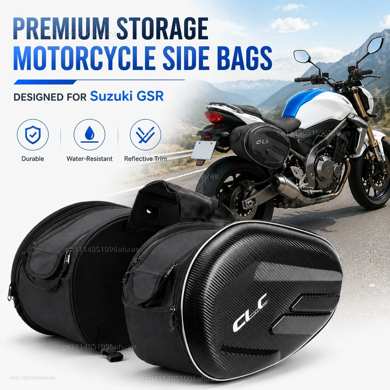 For Suzuki GSR 750 GSR 600 GSR 400 GSR400 GSR600 GSR750 2PCS Motorcycle Pannier Bags Luggage Saddle Bags Side Storage Fork