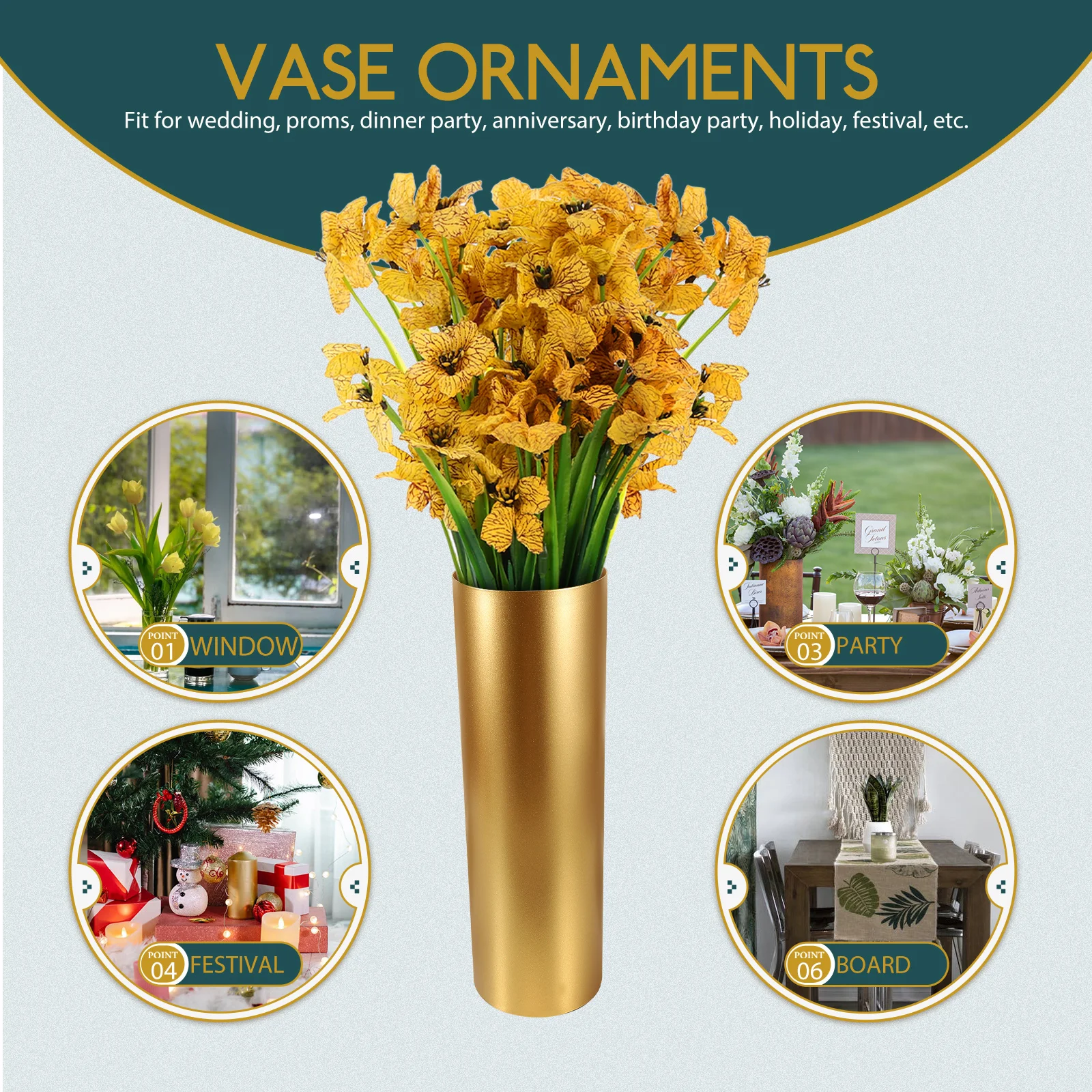 

Cylindrical Vase Flower Arrangement Bucket Iron Vintage Holders for Flowers Rustic Metal Pots