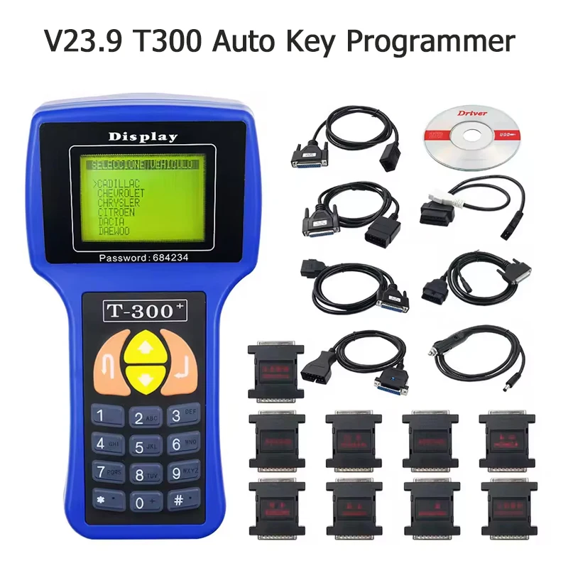 

T300 V23.9 Auto Key Programmer No Need Token Car Key Maker T300 Car Immobilizer Key Decorder Support Multi-Cars English Spanish