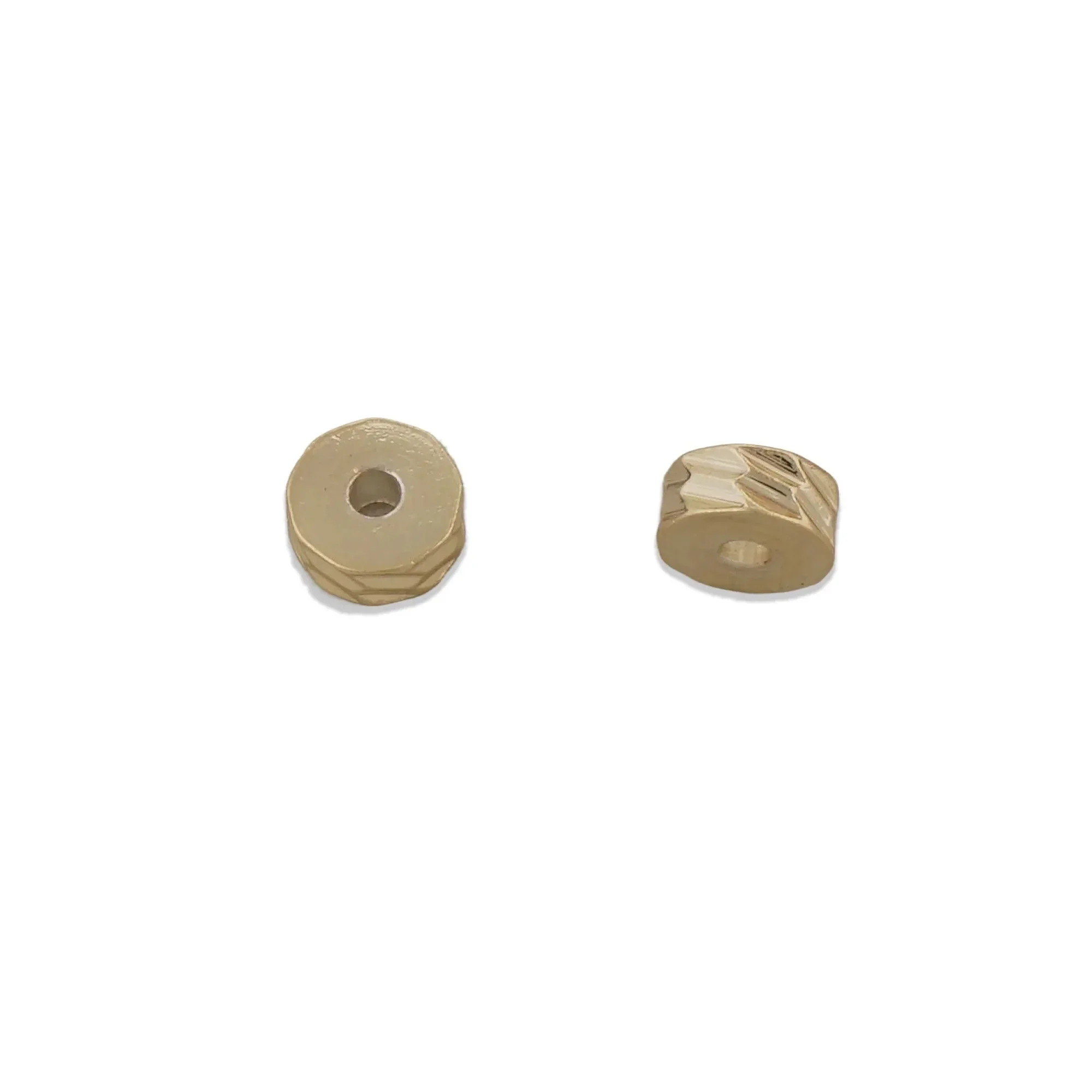 50pcs 14K Gold Filled Donut Beads 4/5/6mm Brass Rondelle Spacer Beads Tire/Wheel Rhomboid Spacer Beads for Bracelet Making view 2