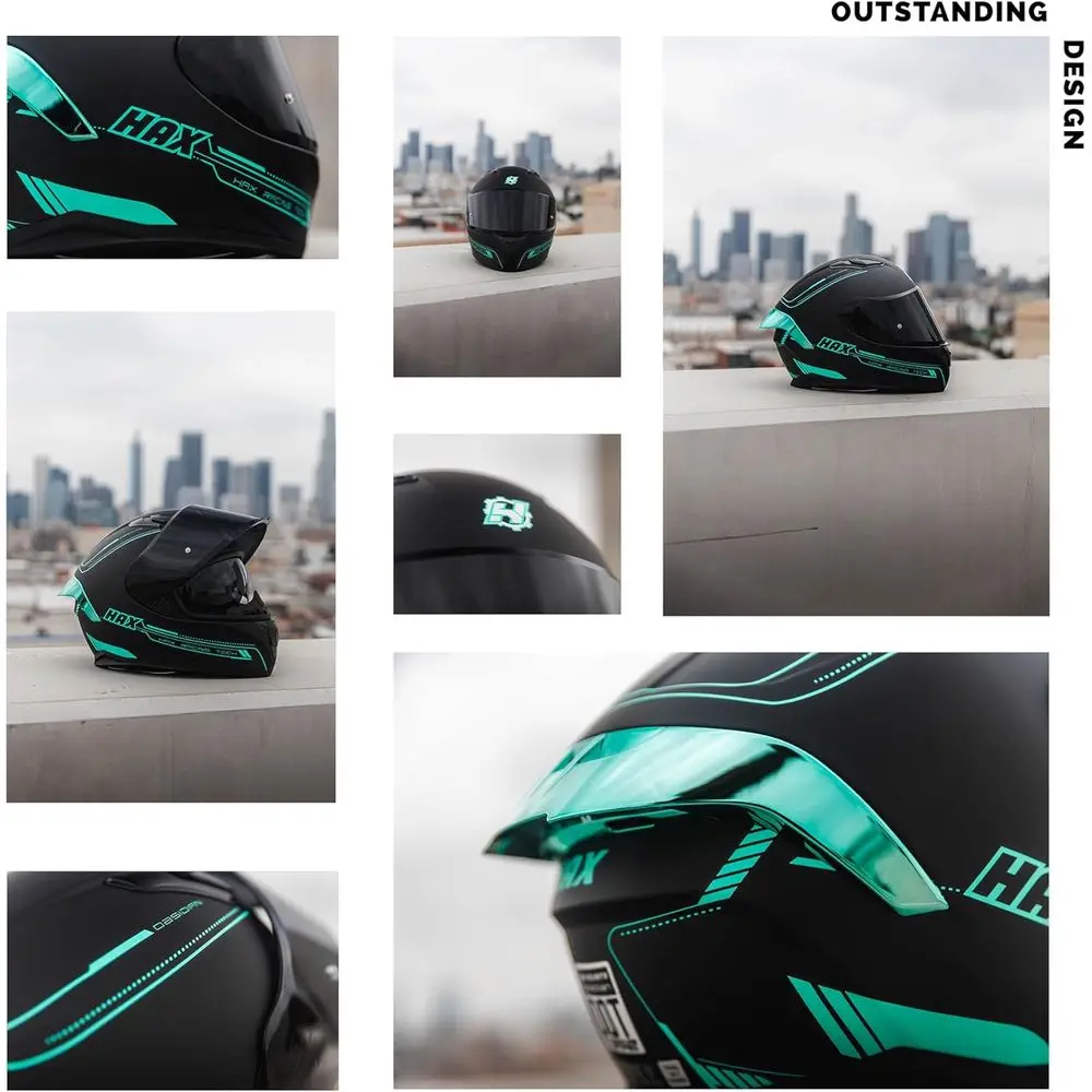 Casco moto integrale con doppia visiera per adulti - Approvato DOT, nero opaco, taglia XL