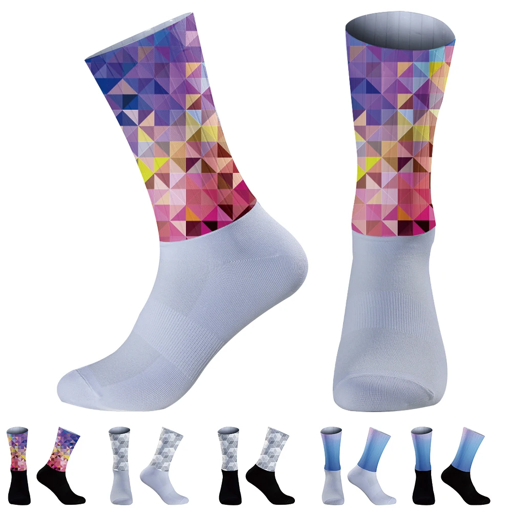 

Summer 2024 New Breathable Anti Slip Silicone Seamless Socks Cycling Socks Men Women Road Bike
