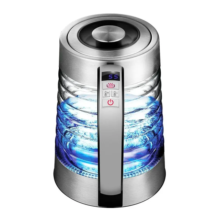 

Kettle, 1.8L Temperature Control Hot Water Boiler, No Plastic Contact with Water, Automatic Shutoff, Keep Warm, Cordless with LE