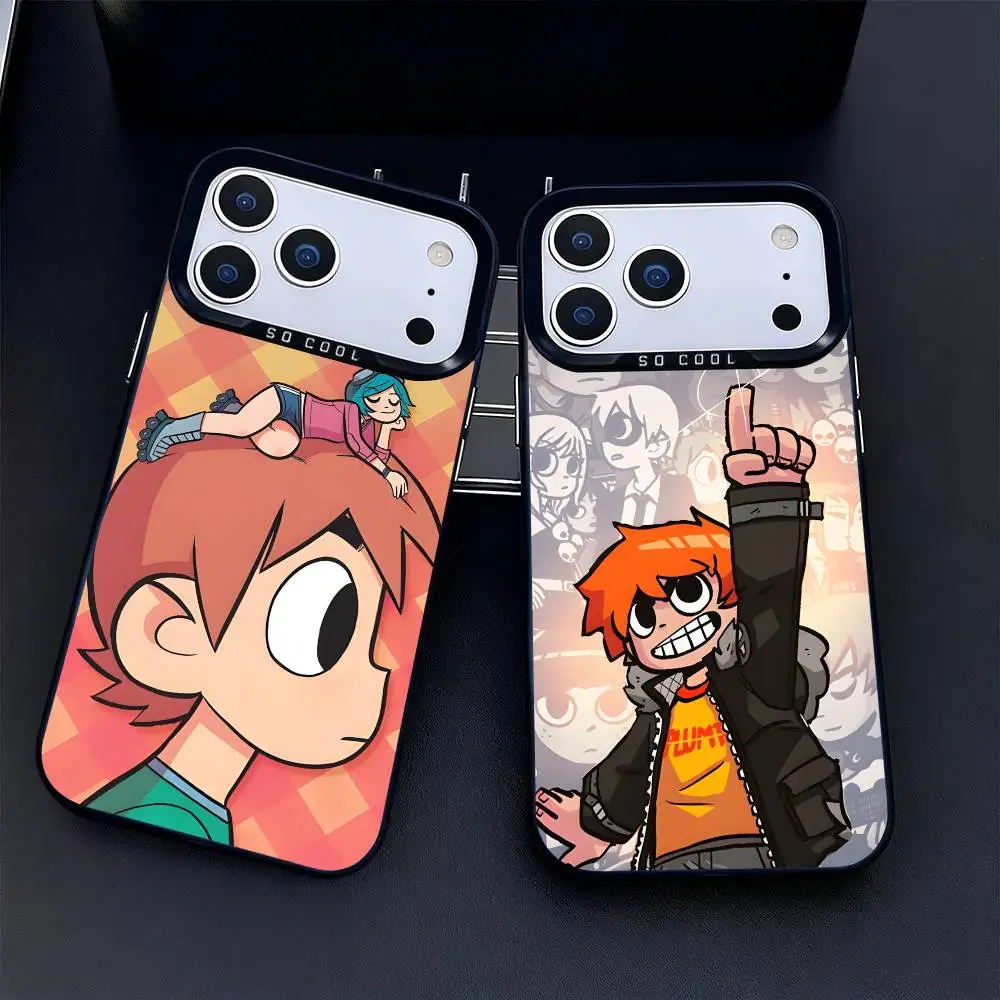 

Cute S-Scott P-Pilgrim Case For iPhone 16,15,14,17,13,12,11,Mini,Pro,SE,XS,MAX,Air,Black Matte Silicone Cover