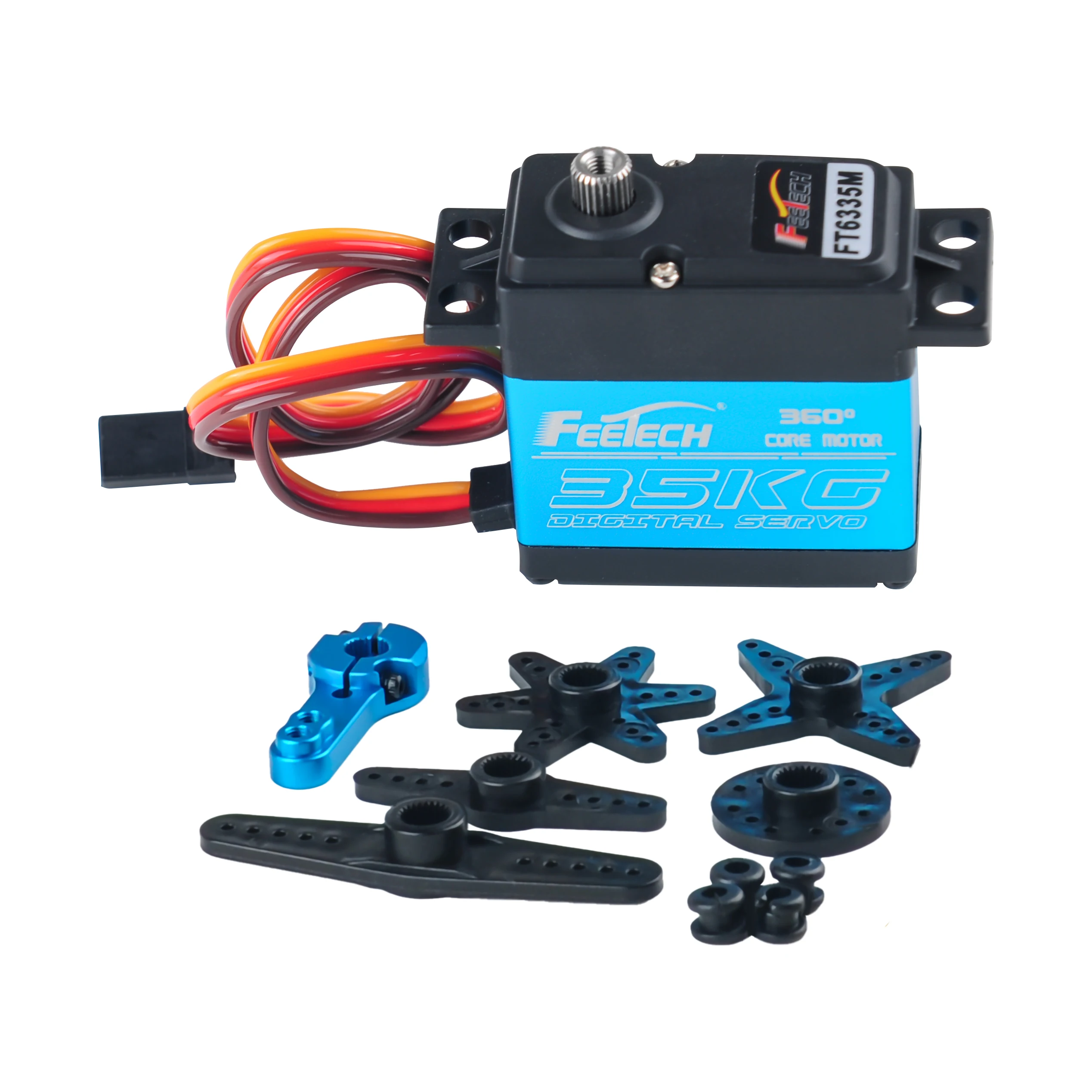 Feetech FT6335M 35KG 디지털 RC 서보 모터 360도 마그네틱 스틸 기어 서보 7.4V 로봇 RC 자동차 비행기 쿼드콥터 장난감용