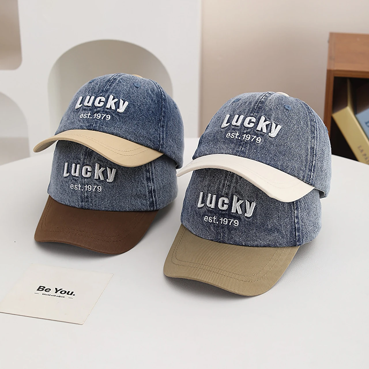

Синяя джинсовая бейсболка для детей, модная кепка с козырьком в стиле колор-блок, для мальчиков и девочек 3-8 лет, солнцезащитный козырек