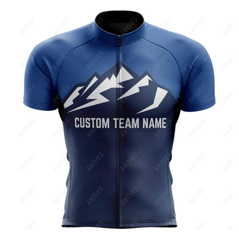 Men ShortSleeve Cycling Jersey Custom Team Name Logo Clothing Summer Breathable Training Bicycle Ride Tops Road Bike Sport Shirt