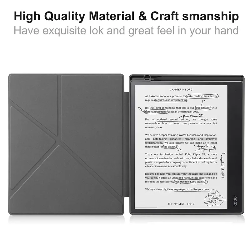 For Kobo Elipsa 2e 2023 Cover 10.3 inch Magnetic Fold Stand Leather Smart Cover For Funda Kobo Elipsa 2e Case with Pencil Holder