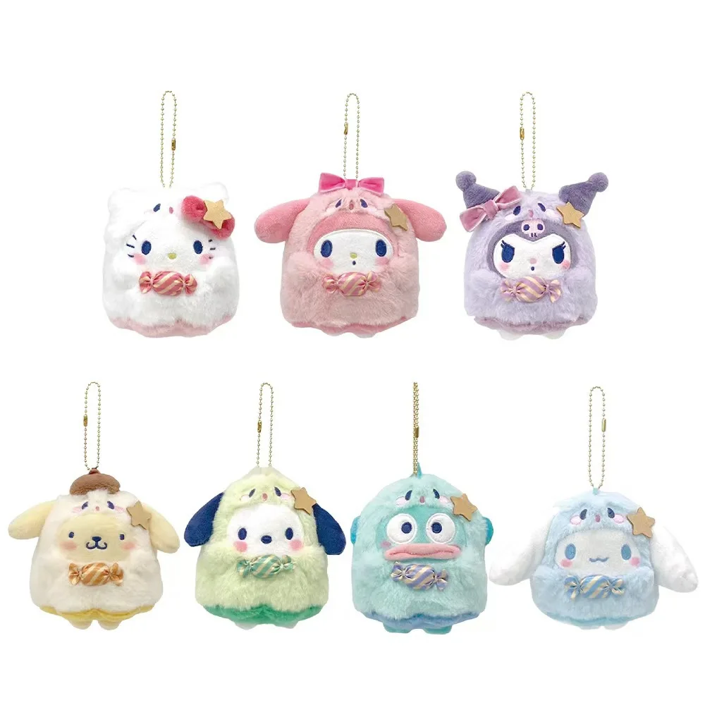 

Sanrio Candy Series KUROMI Hello Kitty Cinnamoroll плюшевый брелок с героями мультфильмов милый хлопковый рюкзак из полипропилена, брелок, подарки для детей и девочек