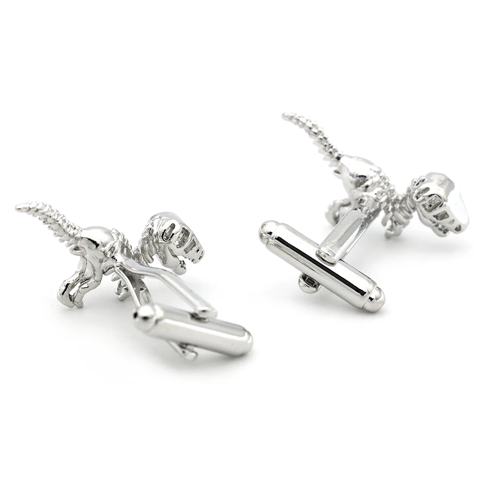 Dinosaur Cuff Links For Men Animal Design Quality Brass Material Silver Color Cufflinks Wholesale&retail