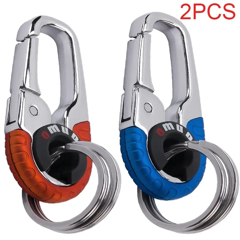 Men's Keychain Hook Stainless Steel Buckle Outdoor Carabiner Climbing Tool Double Ring Car Fishing Key Ring Car Hook Accessories