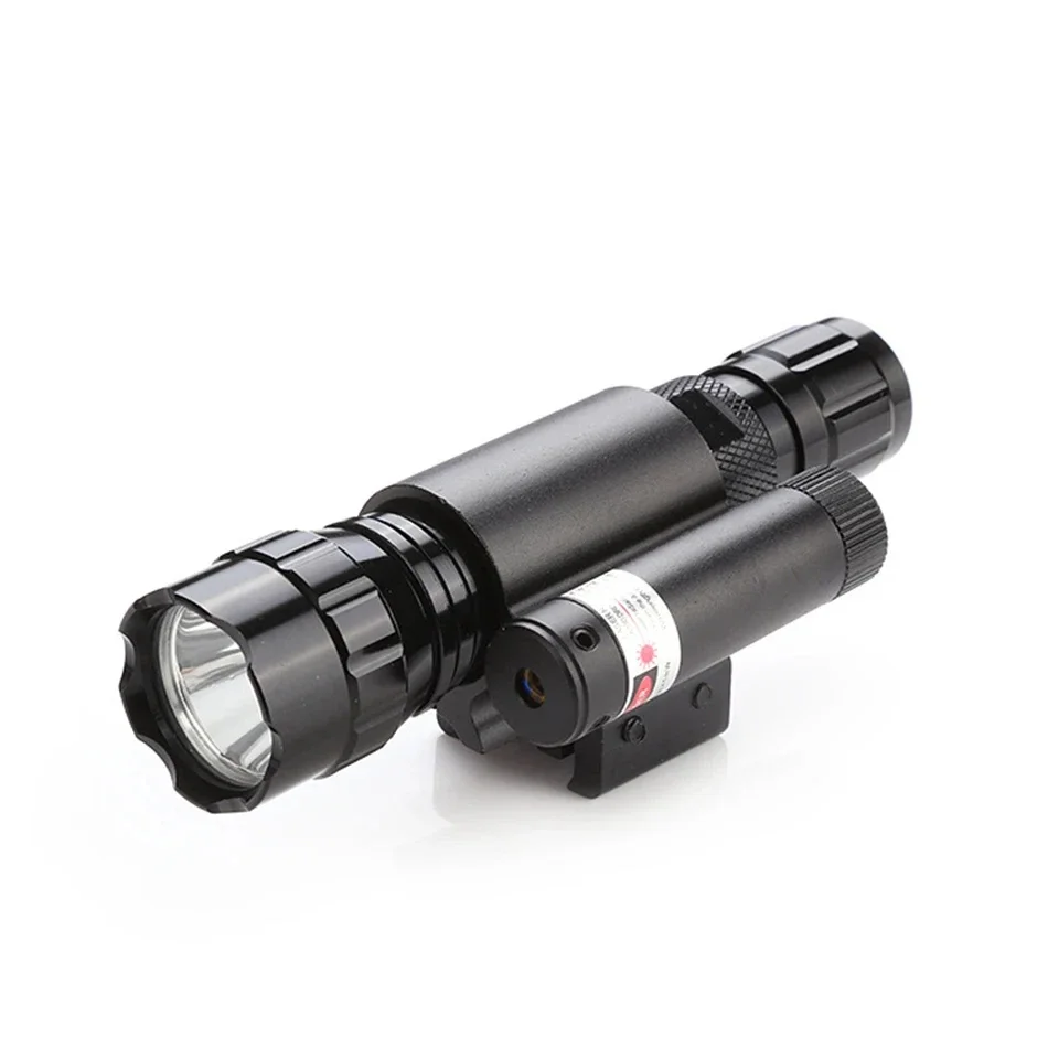 Variable Focus Telescope Light Infrared Radiation Night Vision Hunting Flashlight+Green Laser Spot Sight+Switch+18650+Charger