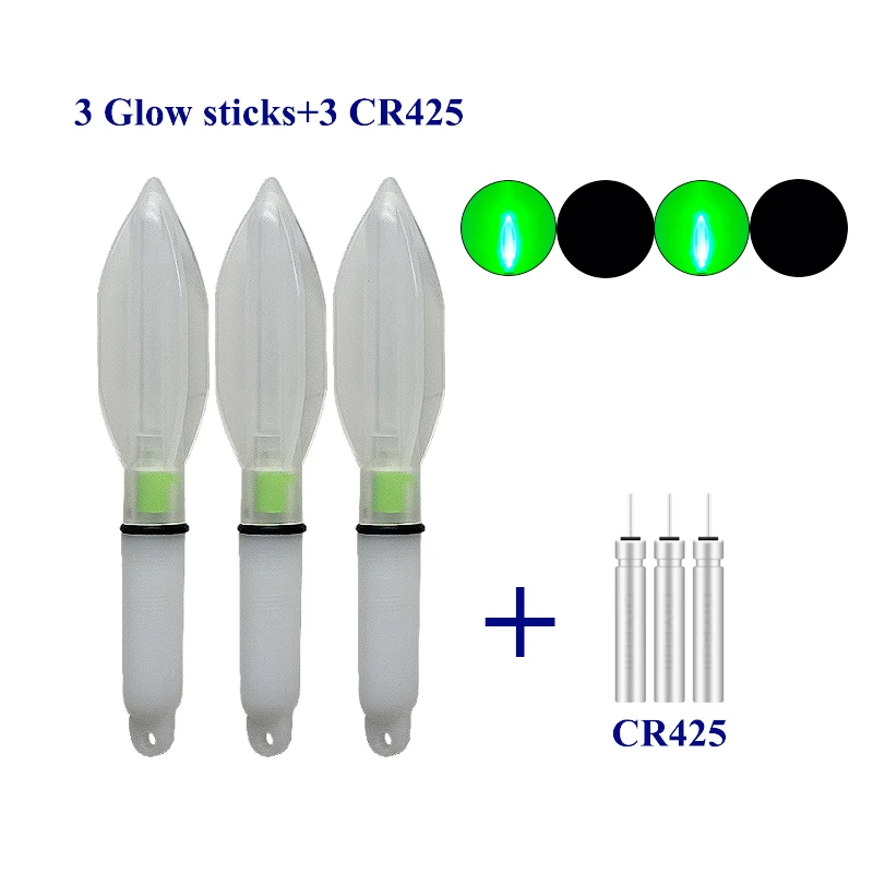 3PCS Luminous Light Stick+3CR425 Electronic Stick Sea Fishing Light Stick Deep Water Bright Flickering Light Sticks Tackle