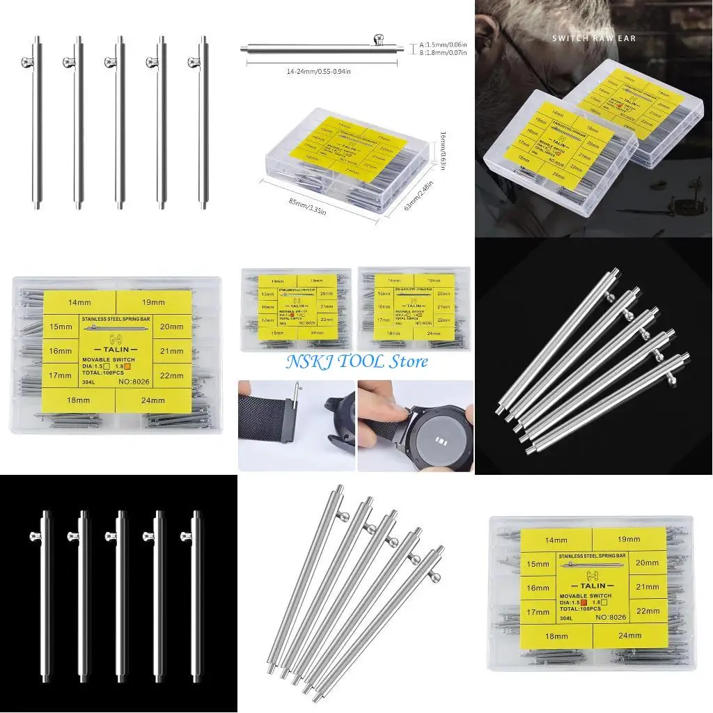 

L8RC Watch Bands Spring Bars Stainless Steel Watch Pins Quick Strap- Spring Bars