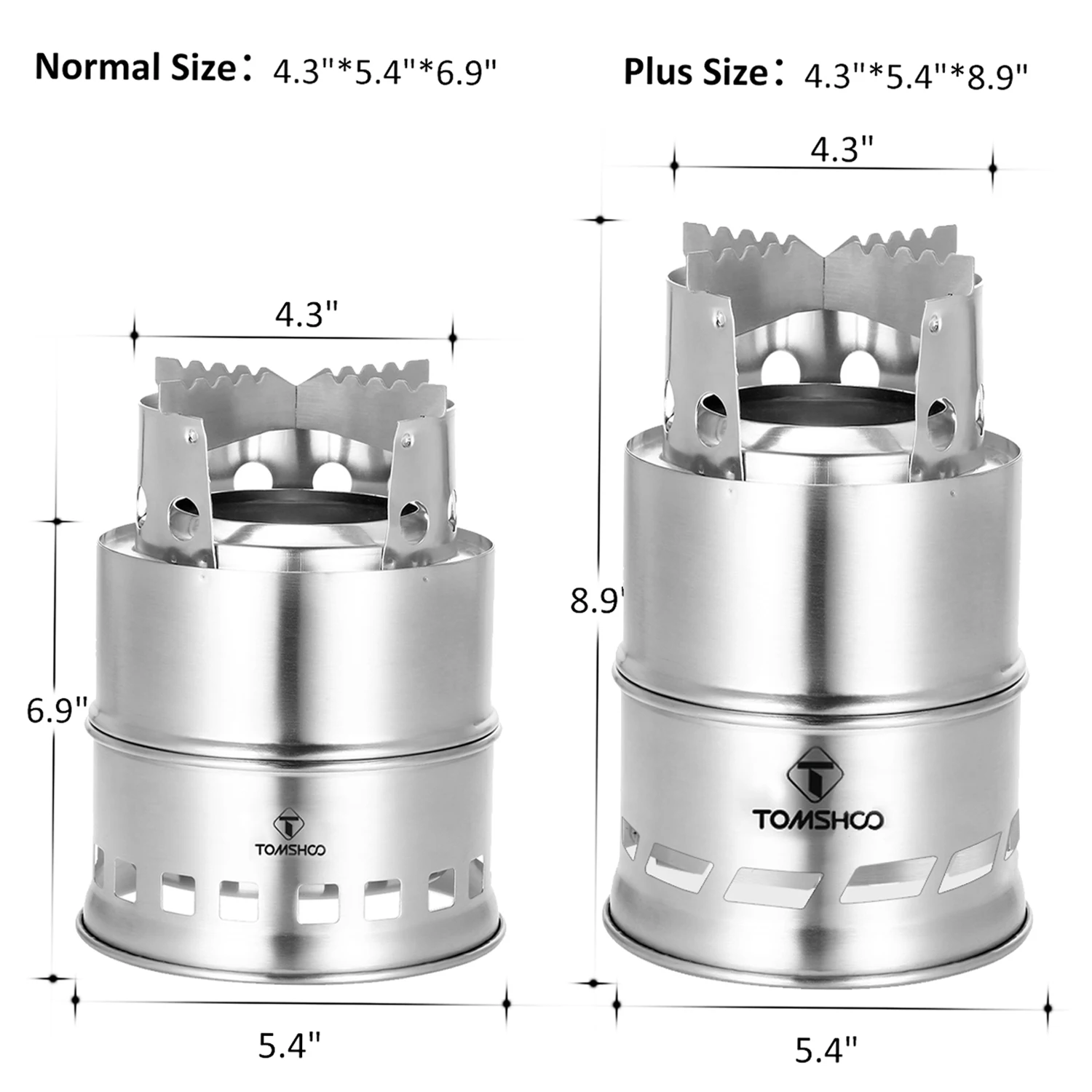 

Upgrade Camping Stove & Backpacking Stove with Wood Ash Plate & Foldable Handle , Portable Folding Windproof Wood Burning Stove