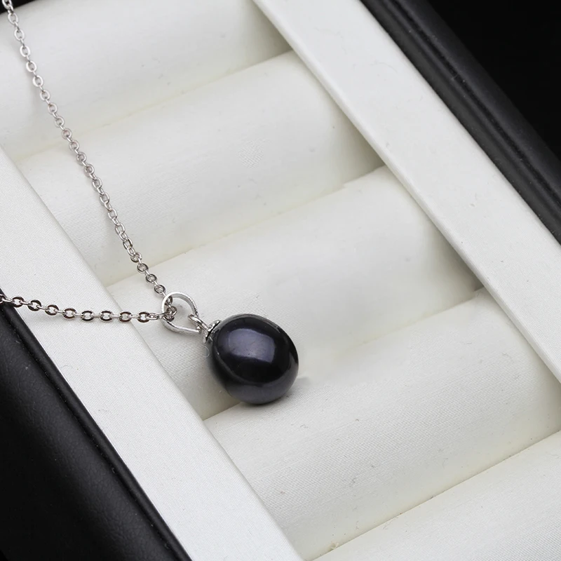 Real Pearl Pendant On The Neck Woman,925 Silver Cultured Natural Fresh Water Pearl Pendant Pendant Jewelry Wife Mother White