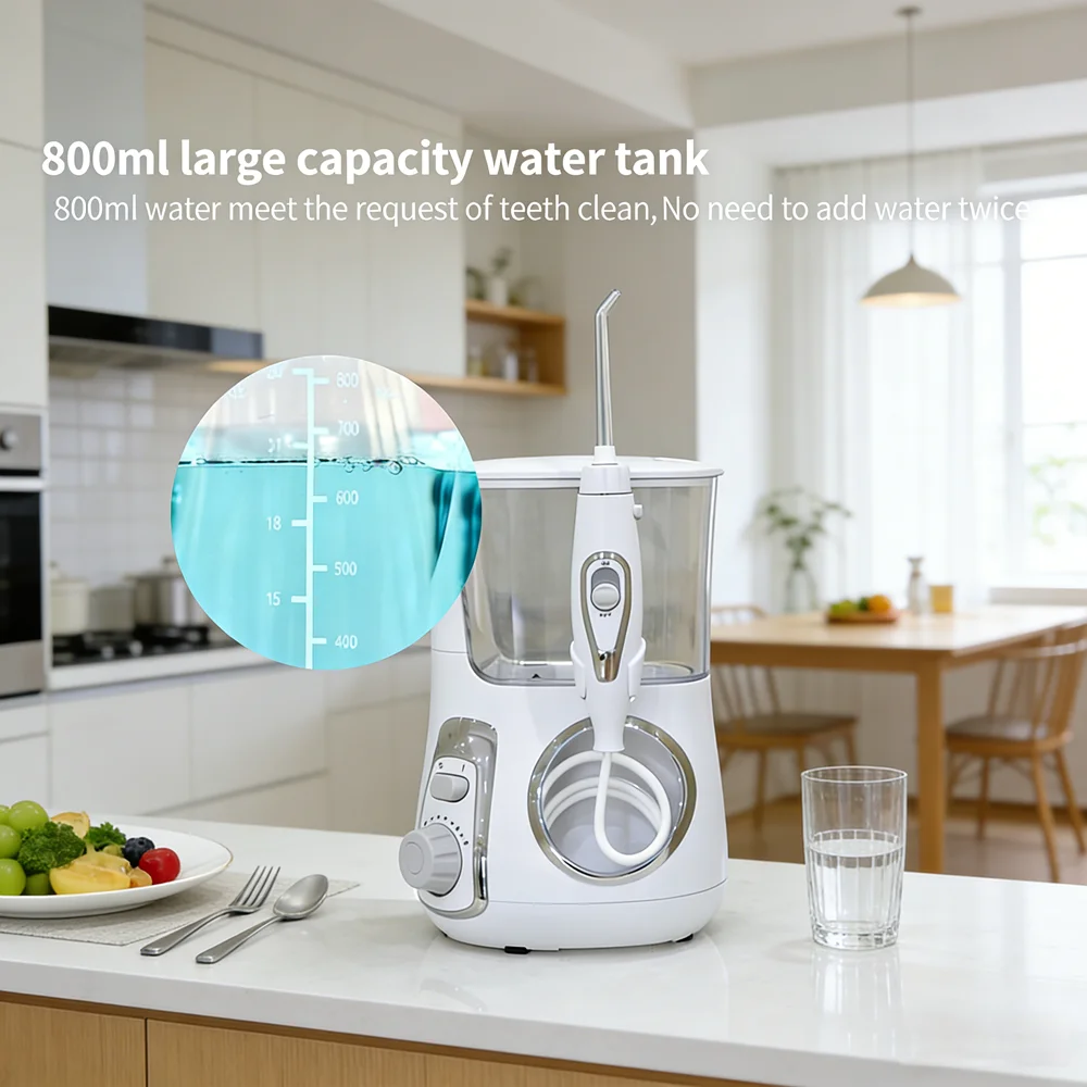 

Электрический ирригатор для полости рта с большим резервуаром 800 мл, 10 режимов, для ухода за зубами и деснами