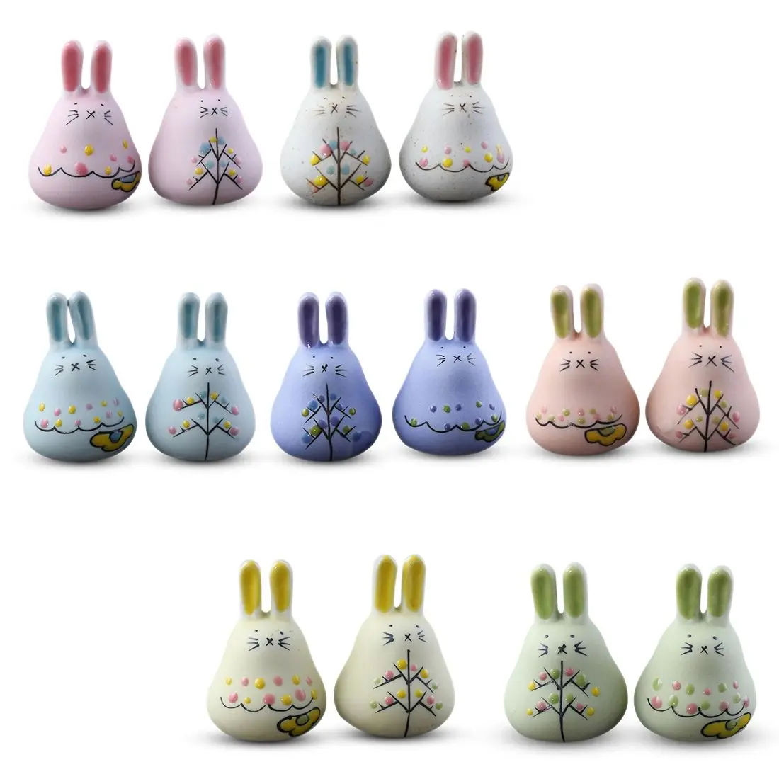 

Exquisite hand-made ceramic wind chimes jewelry cute rabbit wind bell Bell pendant Easter gift garden garden decoration