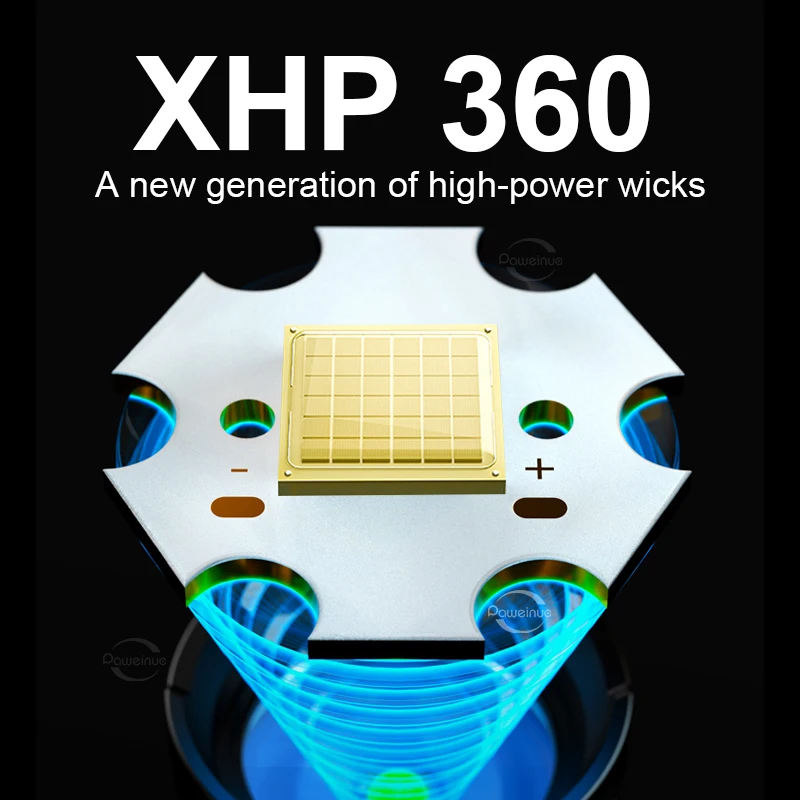 2024 XHP360 LED 超強力懐中電灯 18650 26650 USB 充電式ハイパワー戦術懐中電灯伸縮ズームランタン