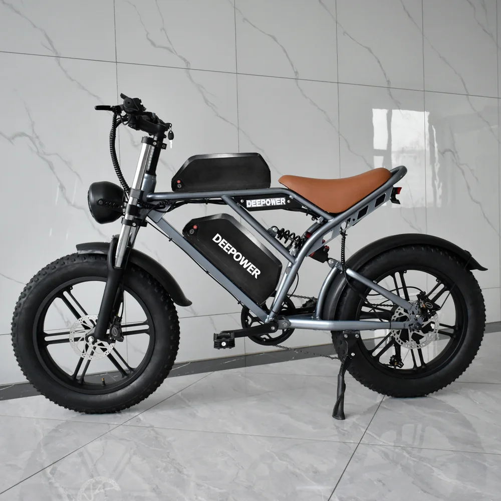 IDOTATA-Moped Fat Tire Electric Bike for Adults, 2000W, 20Inch Electric Bicycle , 48V, 55Ah, Dual Battery, 35MPH, 100Miles Ebike