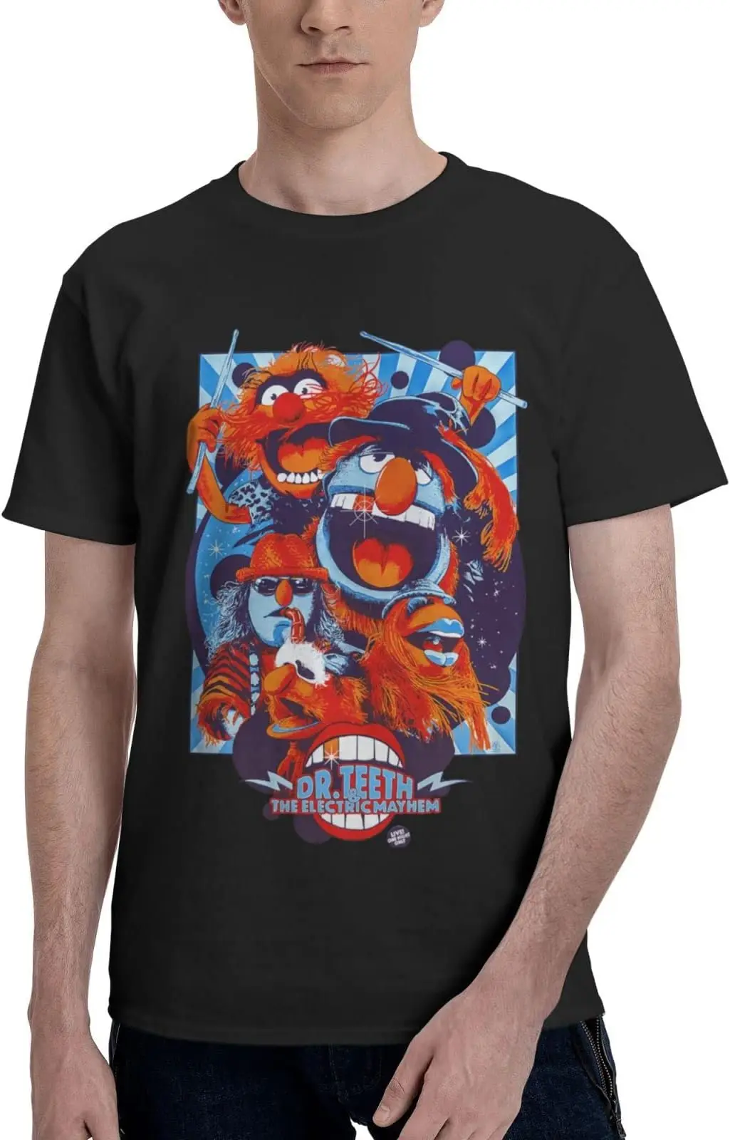 Rock Teeth and The Music Electric Band Mayhem Shirt Men Short Sleeve Tees High Quality 100%Cotton Short Sleeve