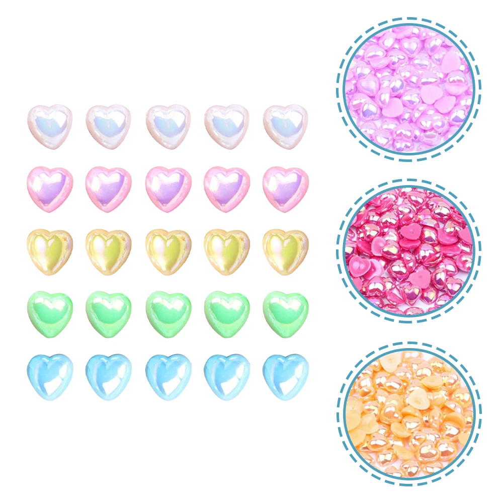 

500 Pcs Heart Charms Plastic Gentle Smooth Safe Comfortable Use Fashionable Unique Eye Catching Art Charms Heart Shaped