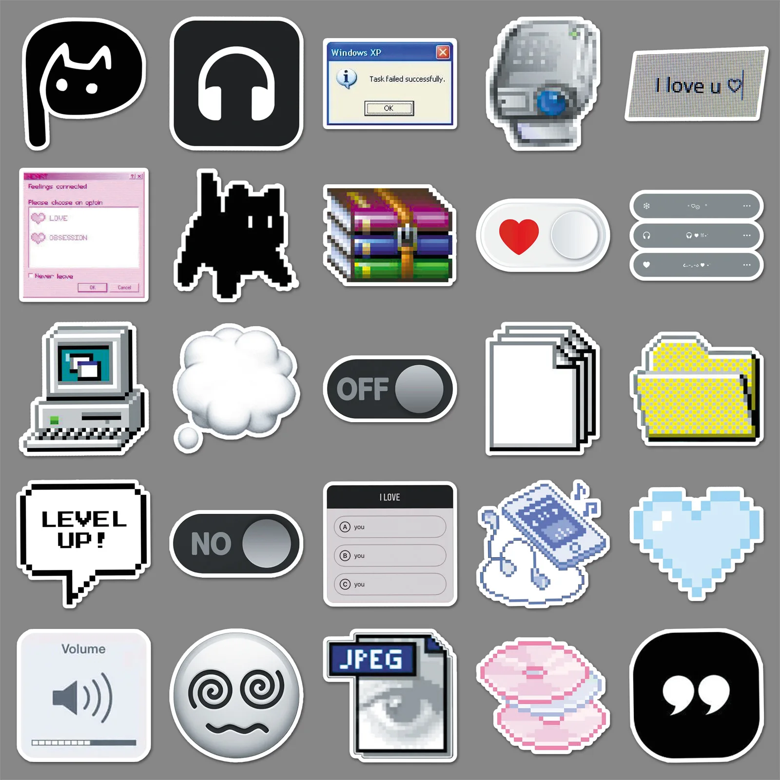 

50 шт. водонепроницаемые наклейки «сделай сам» для телефона, багажа, скрапбукинга, забавная тема с ошибками 404, набор наклеек с сетевым ошибком Java Meme