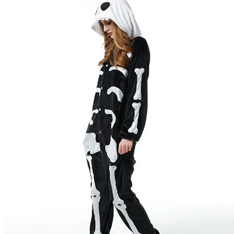 

Skeleton Adults Kids Animal Onesies Pajamas Sets Sleepwear Women Men Winter Unisex Anime Cartoon Flannel Full Body Pajama