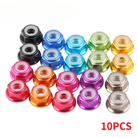 10PCS M5 Aluminum Motor Screw Nuts Nylon Insert Self Lock Flange Nut CW