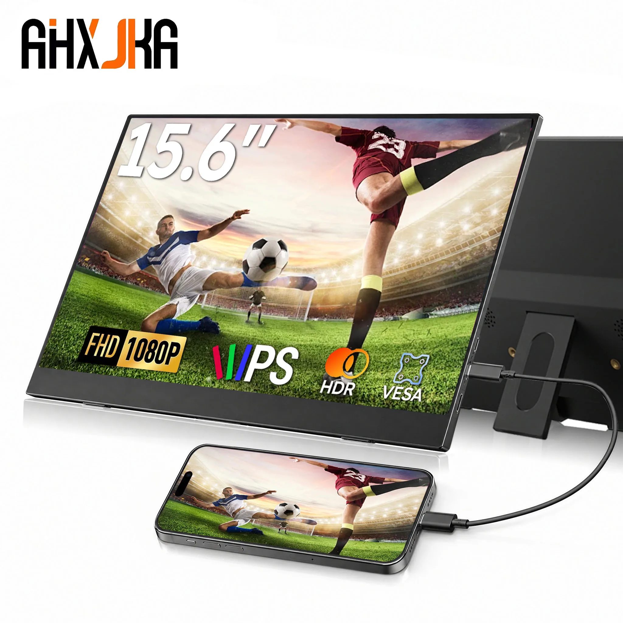 AHXJKA 15.6inch 1920*1080P 60Hz miniHDMI Type C Gaming Portable Monitor for Phone,NS, PS4/5, XBOX, PC, Laptop Extend Screen