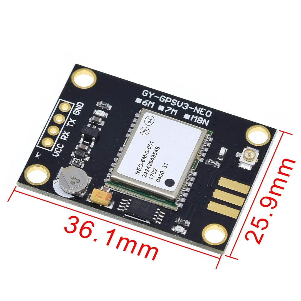 TZT GY-NEO6MV2 new NEO-6M GPS Module NEO6MV2 with Flight Control EEPROM MWC APM2.5 large antenna for arduino image 3