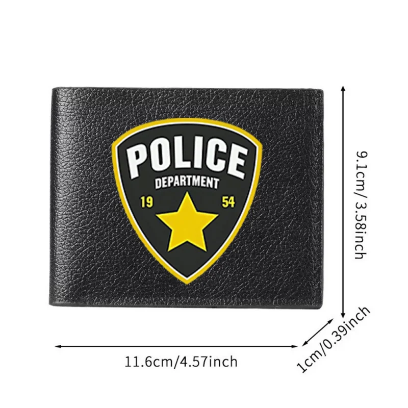 Men's PU Wallet with Star Badge Emblem – Short Bifold Card Holder