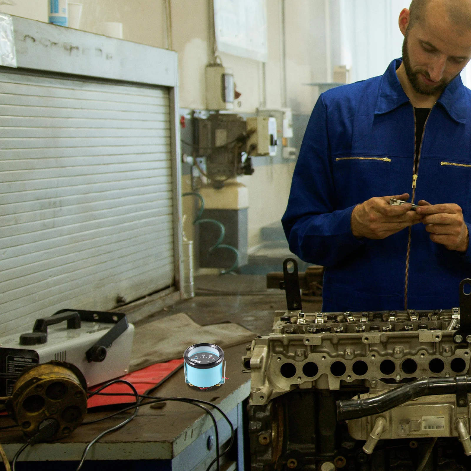 

Water Temperature Gauge 12V Universal Car Water Temp Gauge Real-Time Monitoring Iron Abs Material For Automotive Auto