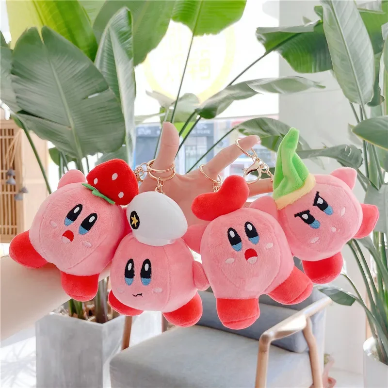 10cm Anime Kirby Keychain Plush Toys Keychains Doll Toys for Girls Pendant Accessory Birthday Gift