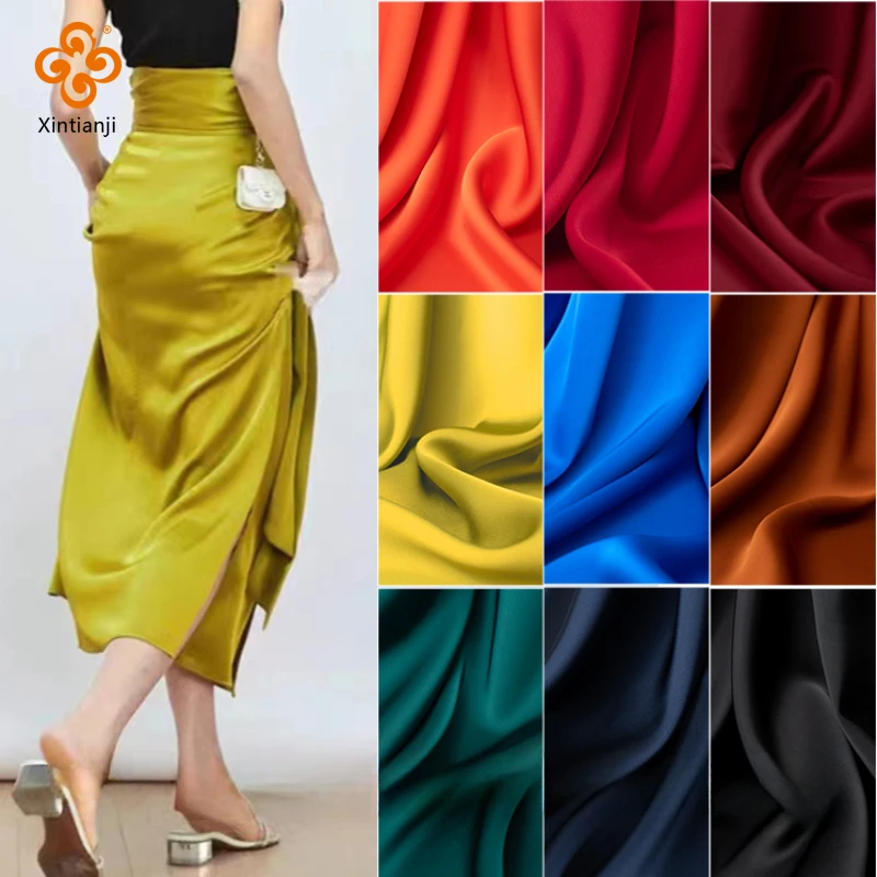 50x150cm Thick Satin Fabric Anti-wrinkle Shiny Satin Material Quality Wedding Dress Women's Skirt Hanfu DIY Sewing Fabric