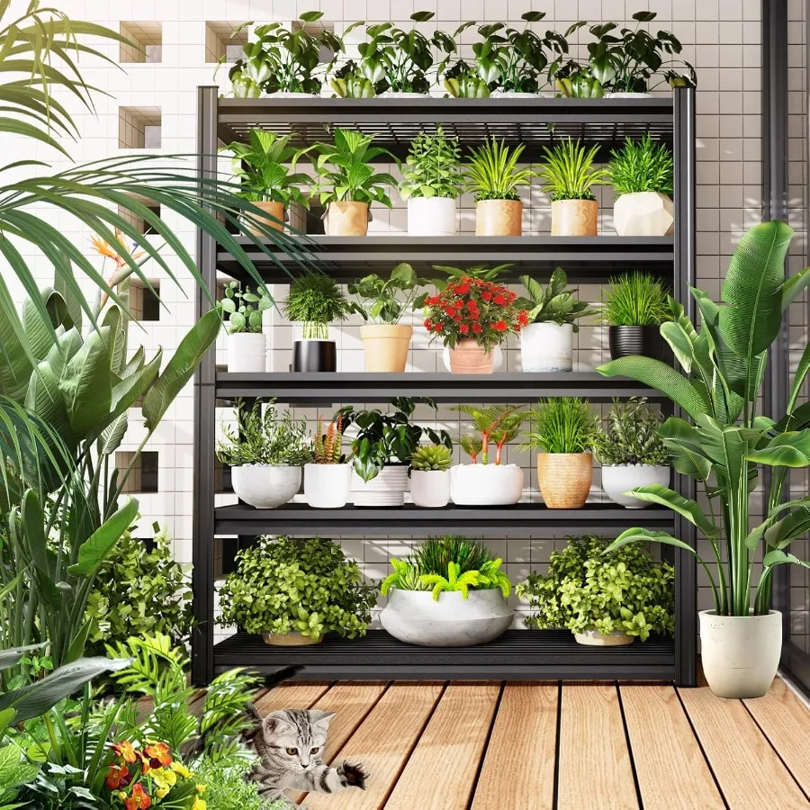 Storage Shelves, Garage Shelving, Adjustable Heavy Duty Shelving Unit, 5T Tall Garage Shelves Standing Shelf Units, Utility Rac
