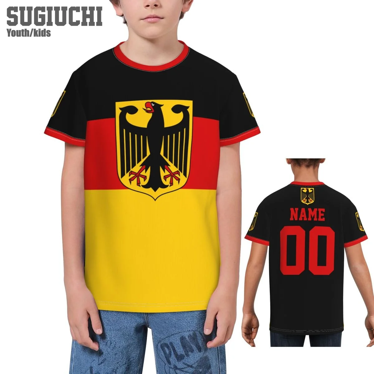 Custom Name Number Germany Flag Emblem 3D T-shirts For Kids Youth Boy/Girl Tees jersey Soccer Football Fans Gift T shirt