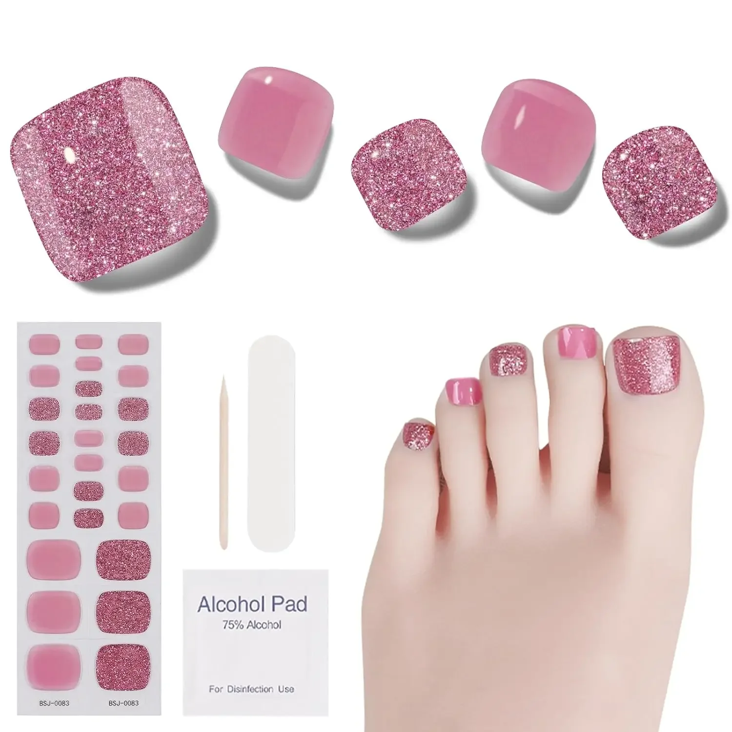 Pegatina de Gel para uñas, calcomanías de Color sólido para Semi curado, envolturas de uñas de Gel puro para dedos de los pies, lámina de aceite de fototerapia, decoraciones de Arte de uñas