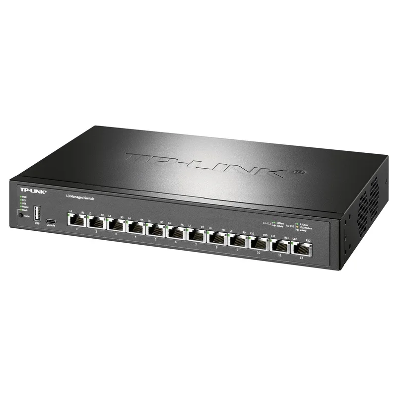 10 Gigabit 3-Layers Network Management Switch Plug&Play 12* 10Gbps RJ45 Ports, 32K MAC, Type-C Console USB Port Chinese Firmware