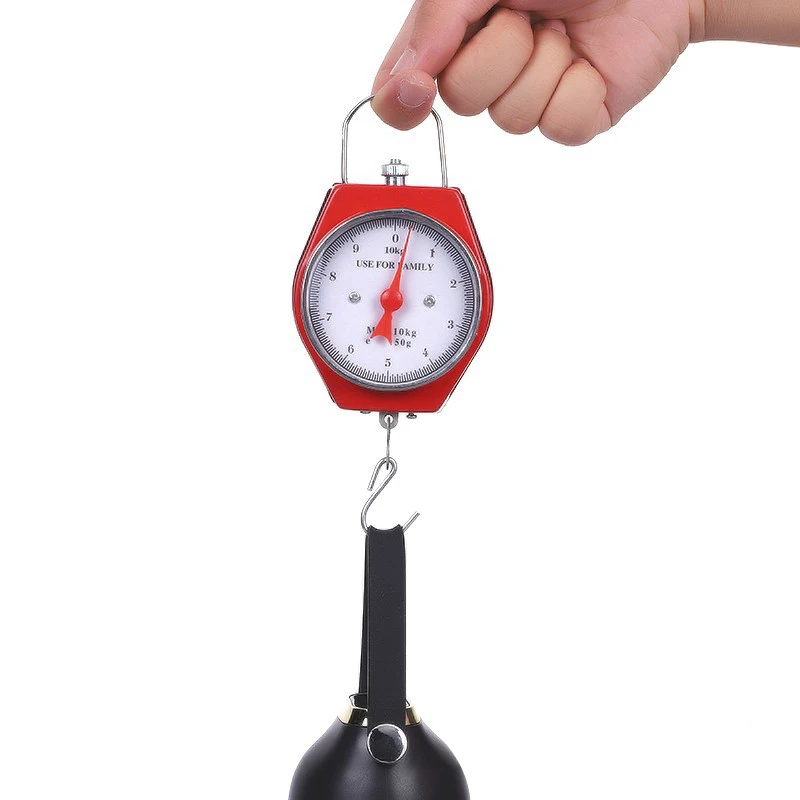 1Pieces Random Color High Quality 5/10kg Mechanical Vintage Portable Spring Balance Hook Scale Outdoor Tableware