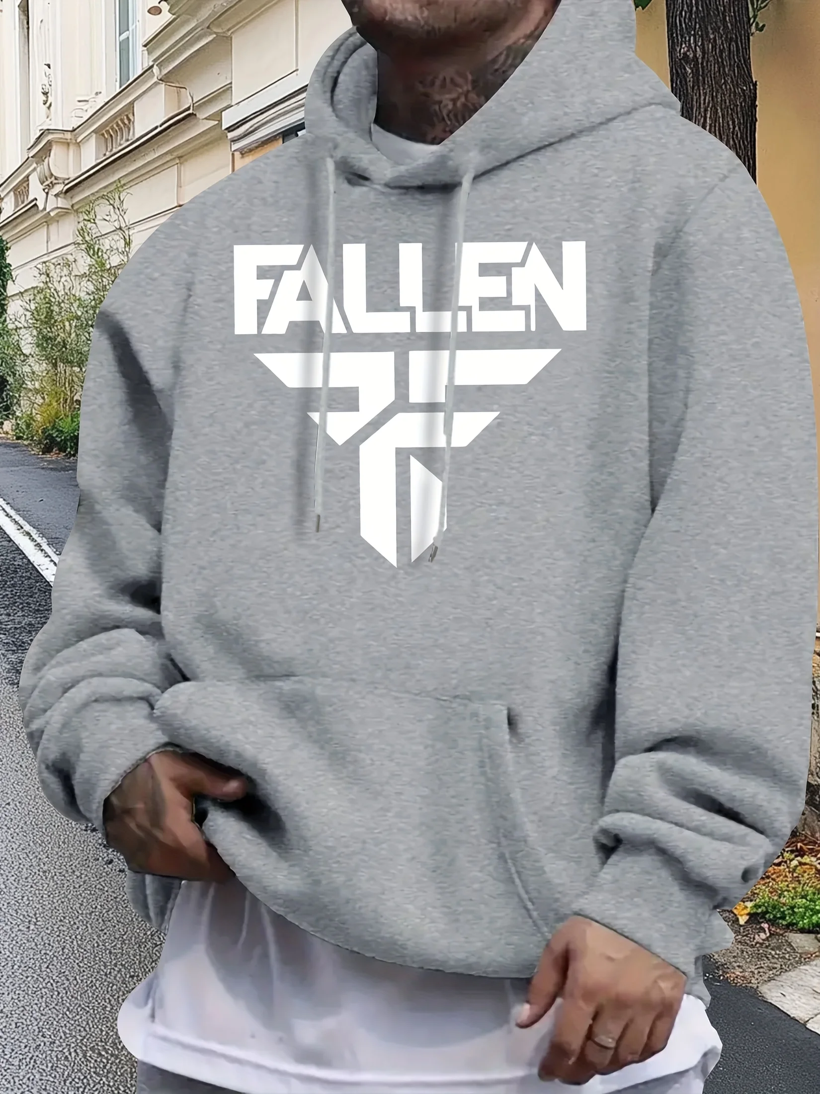 Sudadera con capucha roja informal para hombre con gráfico "FAILURE" - Manga larga, poliéster, lavable a máquina, ideal para otoño e invierno