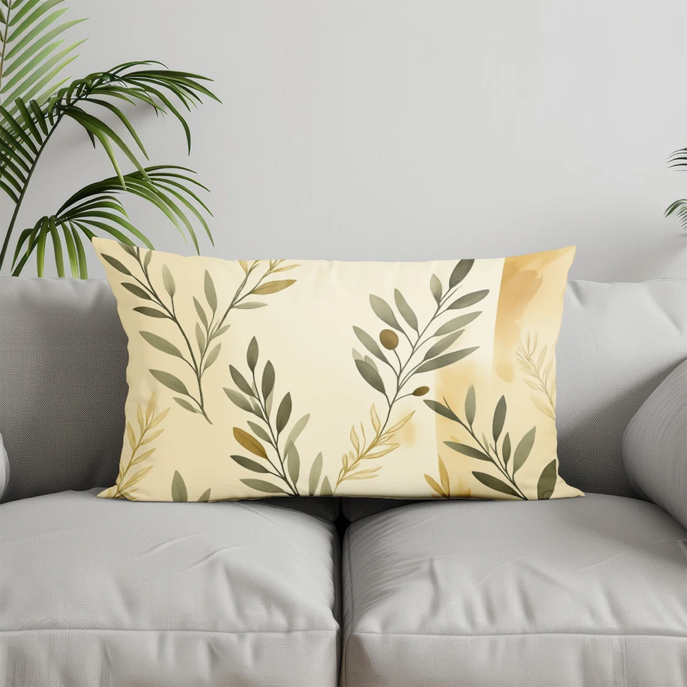 ديكور المنزل ورقة فرع نمط وسادة مستطيلة مناسبة ل أريكة غرفة نوم سيارة وسادة غطاء وسادة مستطيلة الظهر وسادة