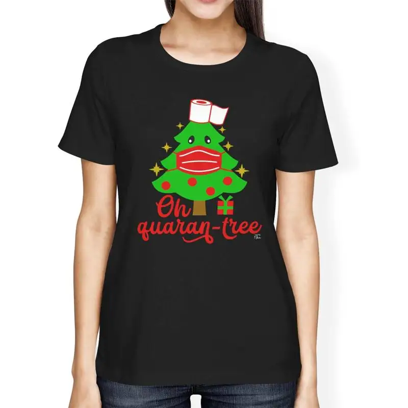 

1T T Shirt Womens Loose Fit Quaran Tree Christmas