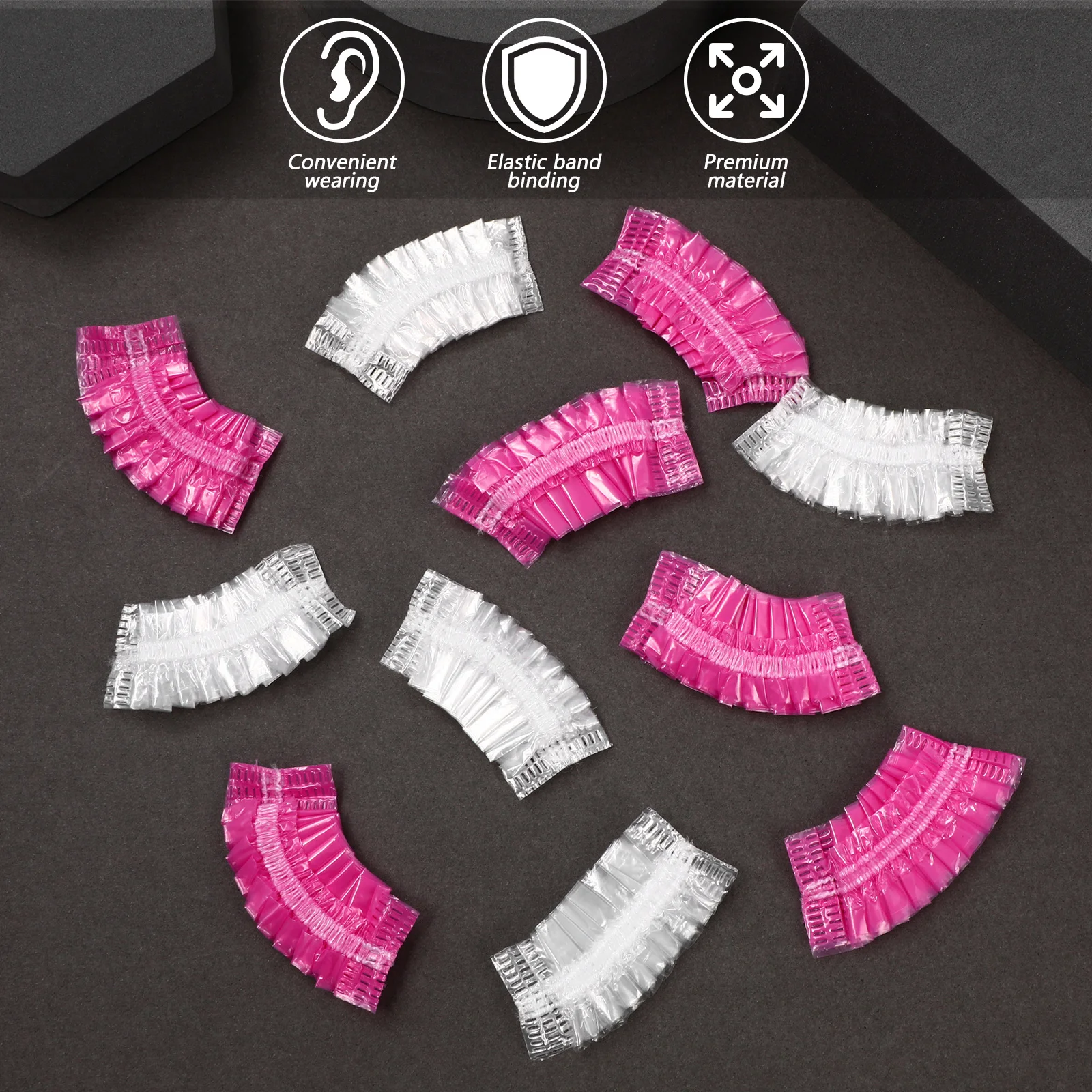 

200Pcs Premium Disposable Ear Covers for Shower Clear Ear Protectors for Hair Dye Bathing Salon Home Travel Use