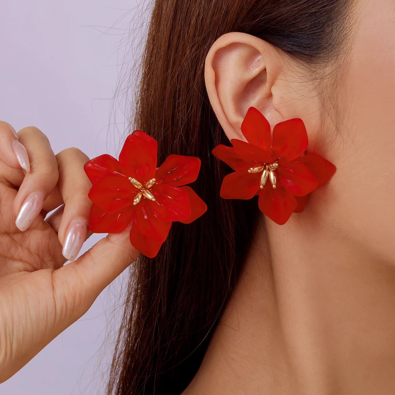 Übertriebene weiße Blumen-Ohrringe für Frauen, trendige Böhmen, bunte Blumen-Ohrstecker, Vintage-Schmuck, Hochzeits-Party-Geschenke – Detail 14