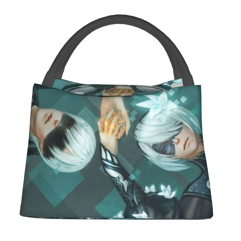 Custom Nier Automata Anime Game Lunch Bag Women Cooler Thermal Insulated Lunch Boxes for Work Pinic or Travel lunchbag