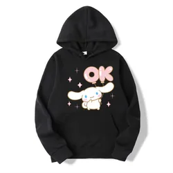 2024 New Fashion Women Hoodie Cinnamoroll Kuromi Family Cartoon Anime Men Pullover Spring Autumn Couple Sweatshirt Clothes Tops