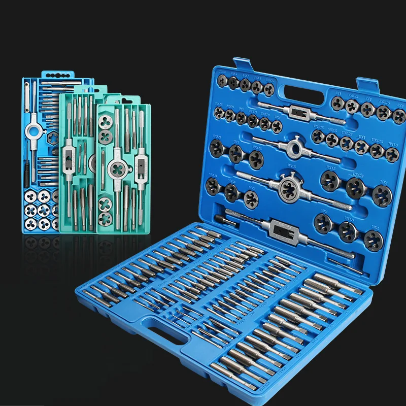 

Alloy Steel HRC Tap and Die Sets with Case Metric Tap Wrench Thread Tools Dies Holder for Professional Metal Working