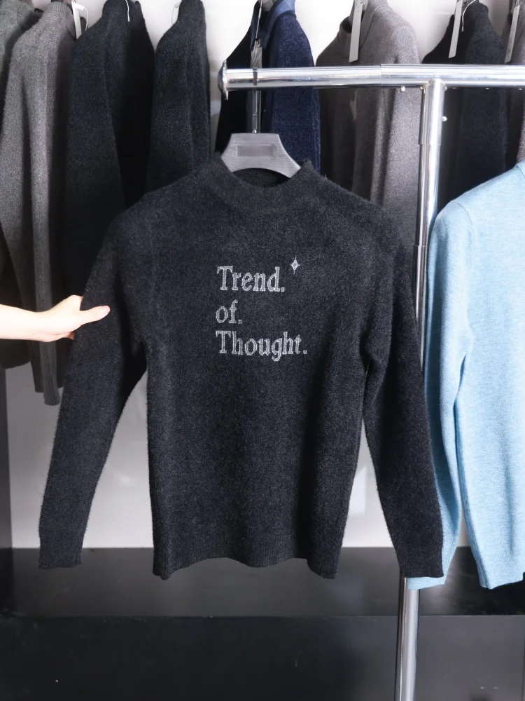 

Мужской трикотажный свитер Homesi: комфортный, приталенный, с высоким воротником, повседневный, с длинным рукавом, осенне-зимний, базовый стиль